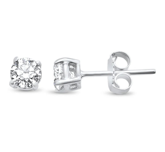 1.00ct G SI 14K White Gold Diamond Solitaire Stud Earrings