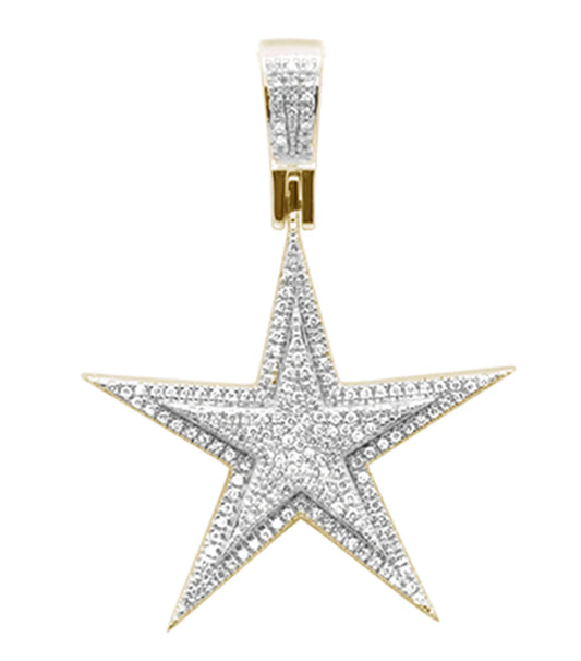 .32ct G SI 10K Yellow Gold Star Shaped Pendant