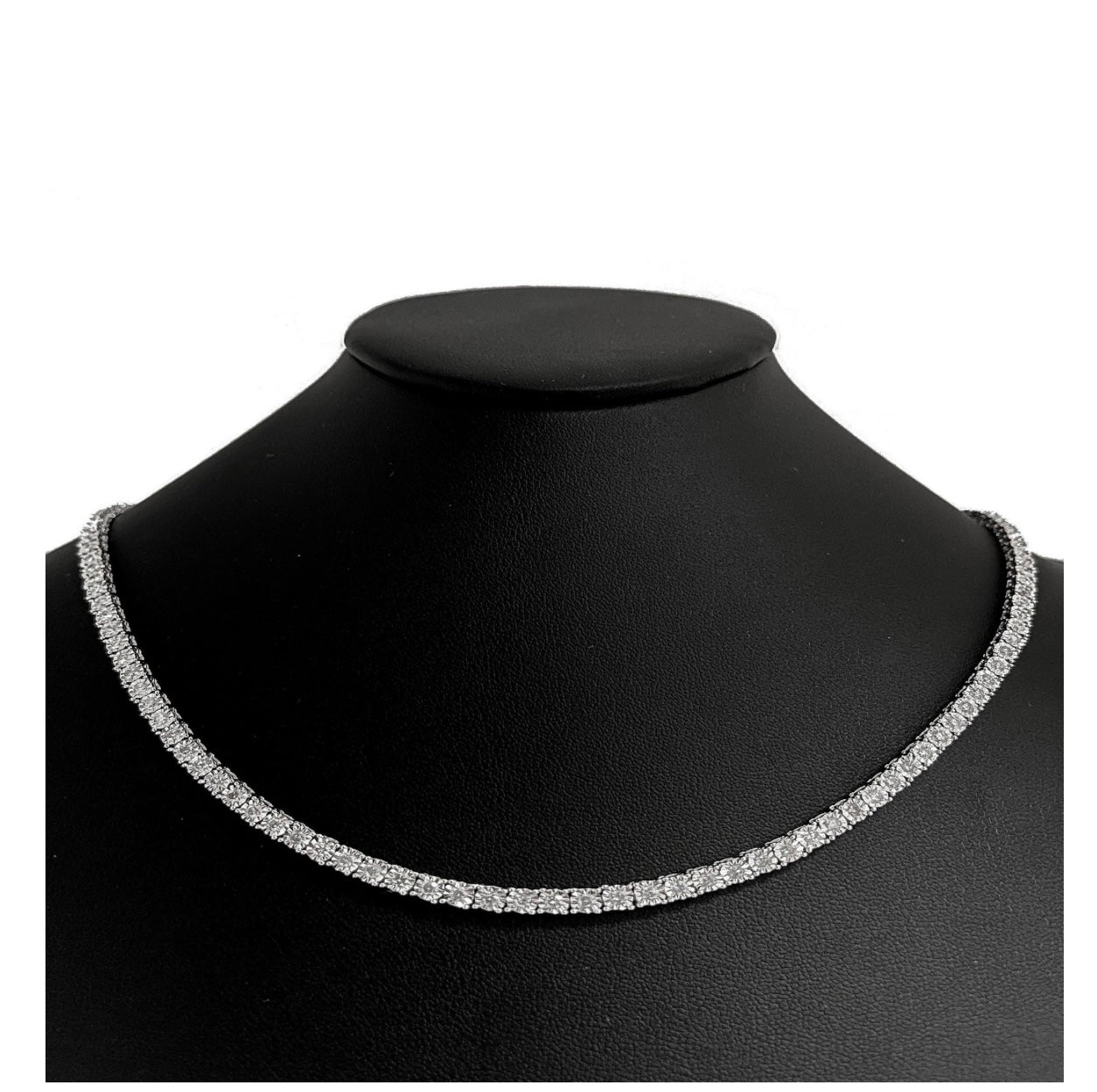 1.98ct Diamond 10K White Gold Tennis Necklace 20”